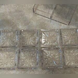 8 Lucite Vintage Coasters Dek-o-Coasters Genuine Duracite Starburst with Case.